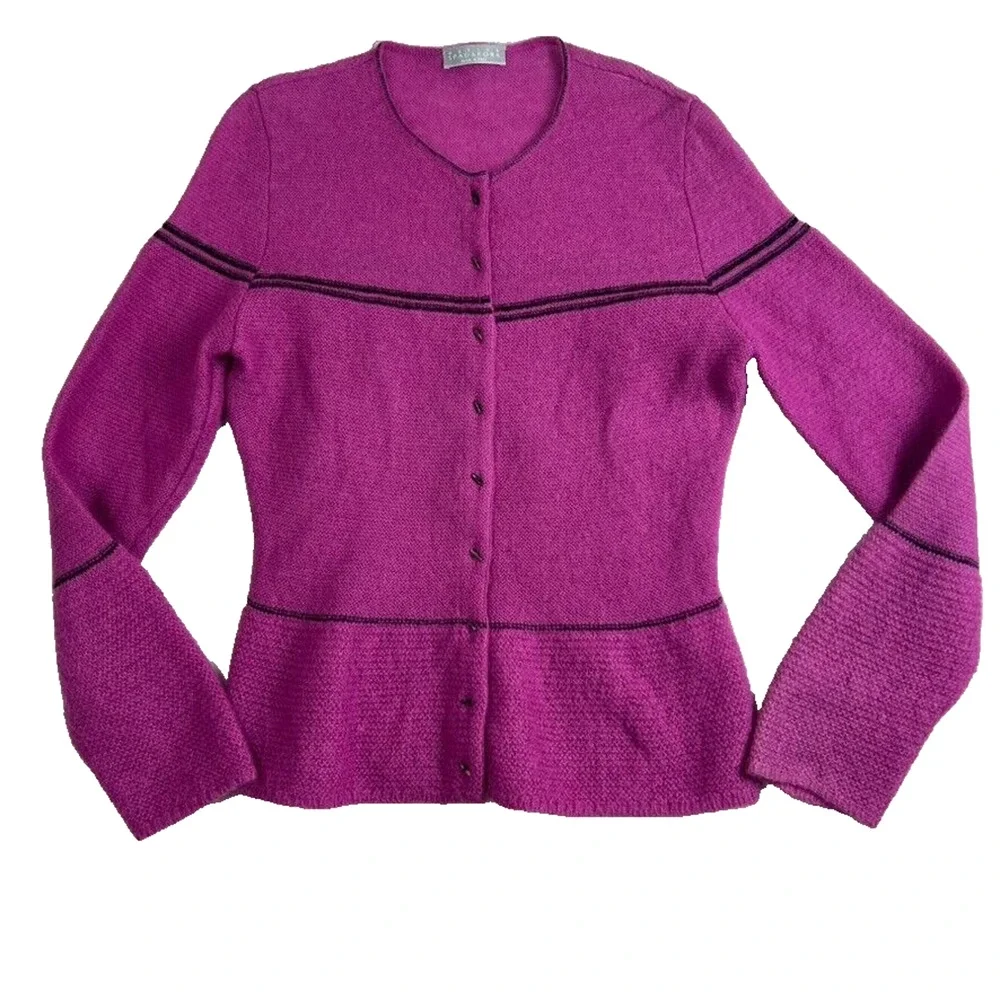 Marina Spadafora Cardigan Sweater Women Small Medium Pink Wool and Mohair Blend